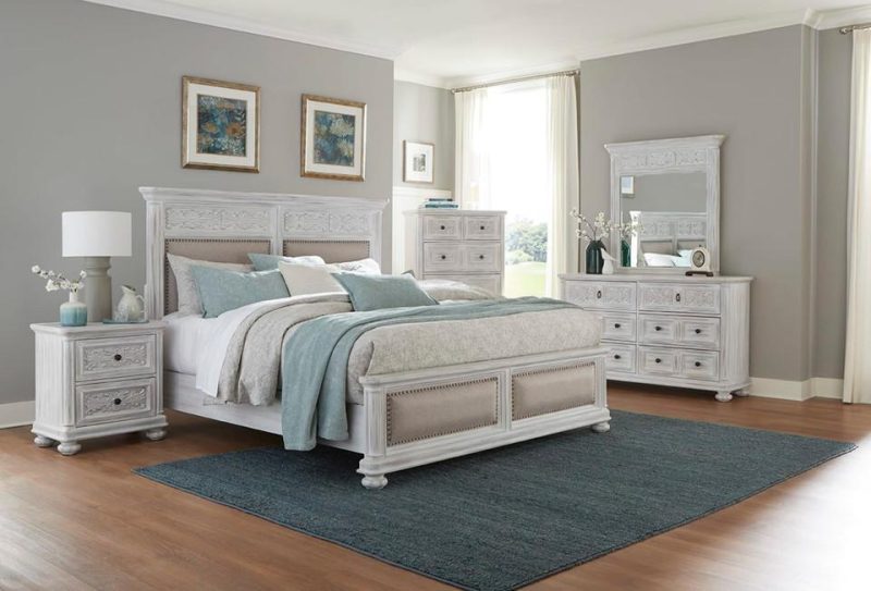 Beds |  Miya King Bed White Bedroom Furniture Beds