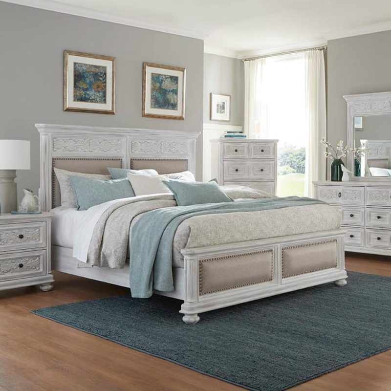 Beds |  Miya King Bed White Bedroom Furniture Beds