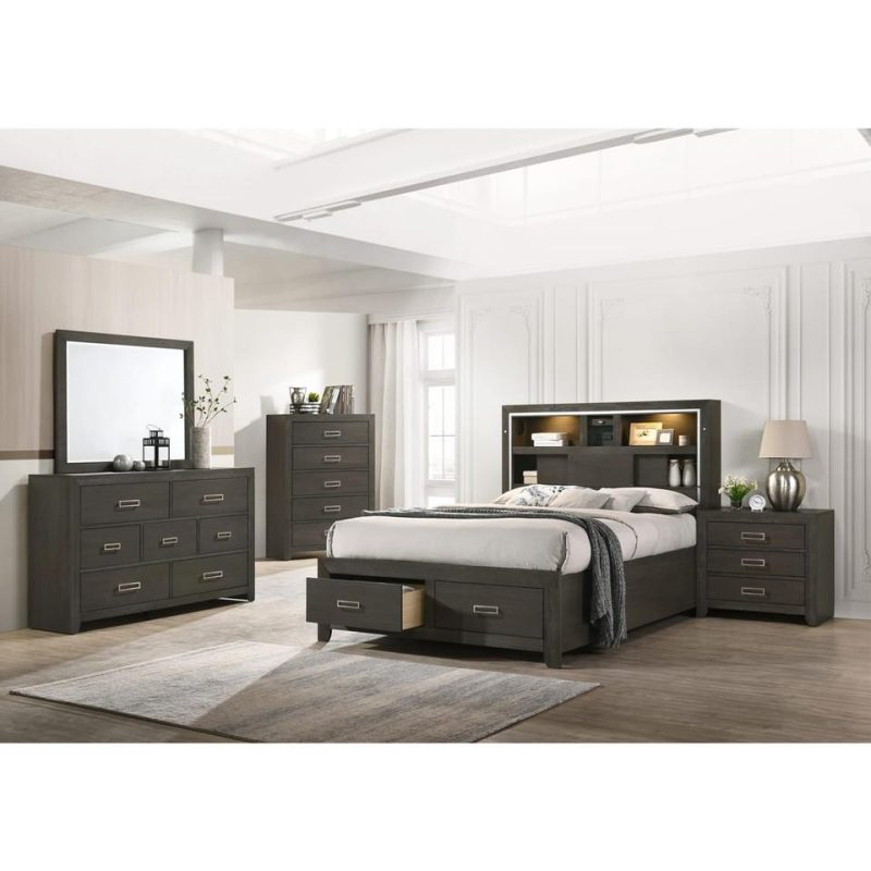 Beds |  Rhapsody Collection Gray King Bed Gray Bedroom Furniture Beds