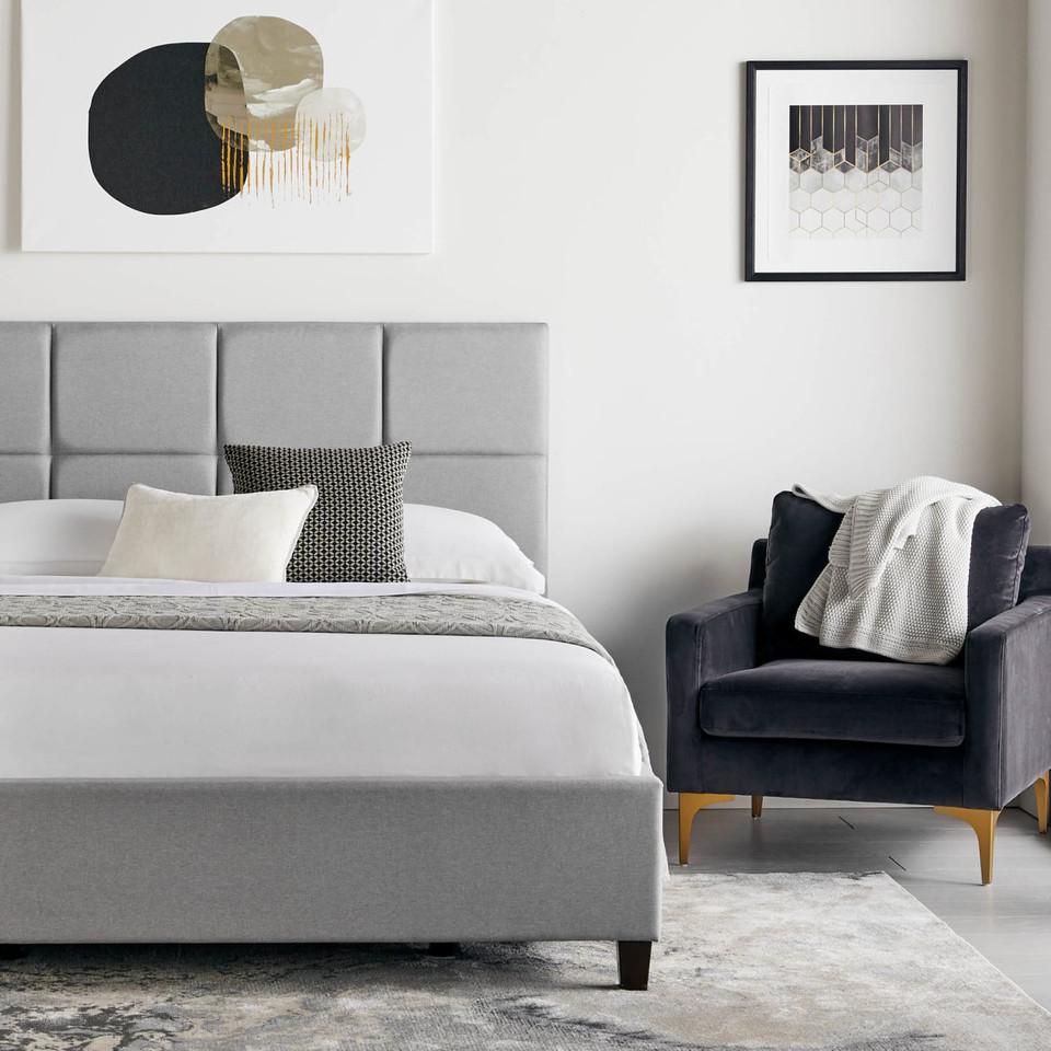 Beds |  Scoresby Collection Stone King Bed Gray Bedroom Furniture Beds