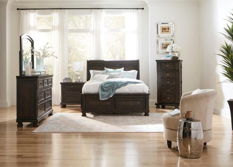 Beds |  Spencer King Bed Brown Bedroom Furniture Beds