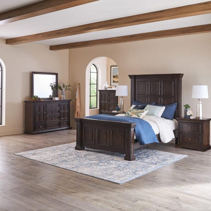 Beds |  Summit Collection Queen Bed Brown Bedroom Furniture Beds