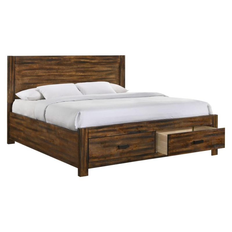 Beds |  Wyatt Collection King Storage Bed Brown Bedroom Furniture Beds