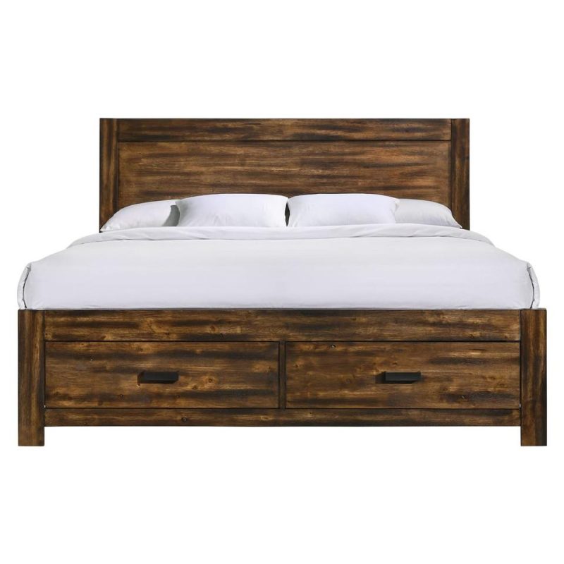 Beds |  Wyatt Collection King Storage Bed Brown Bedroom Furniture Beds