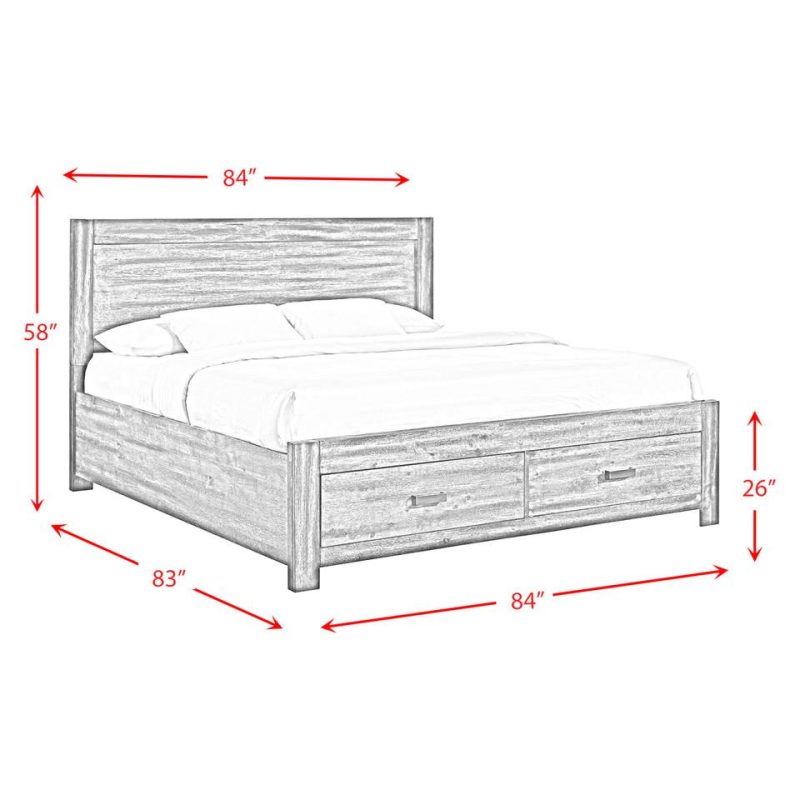 Beds |  Wyatt Collection King Storage Bed Brown Bedroom Furniture Beds