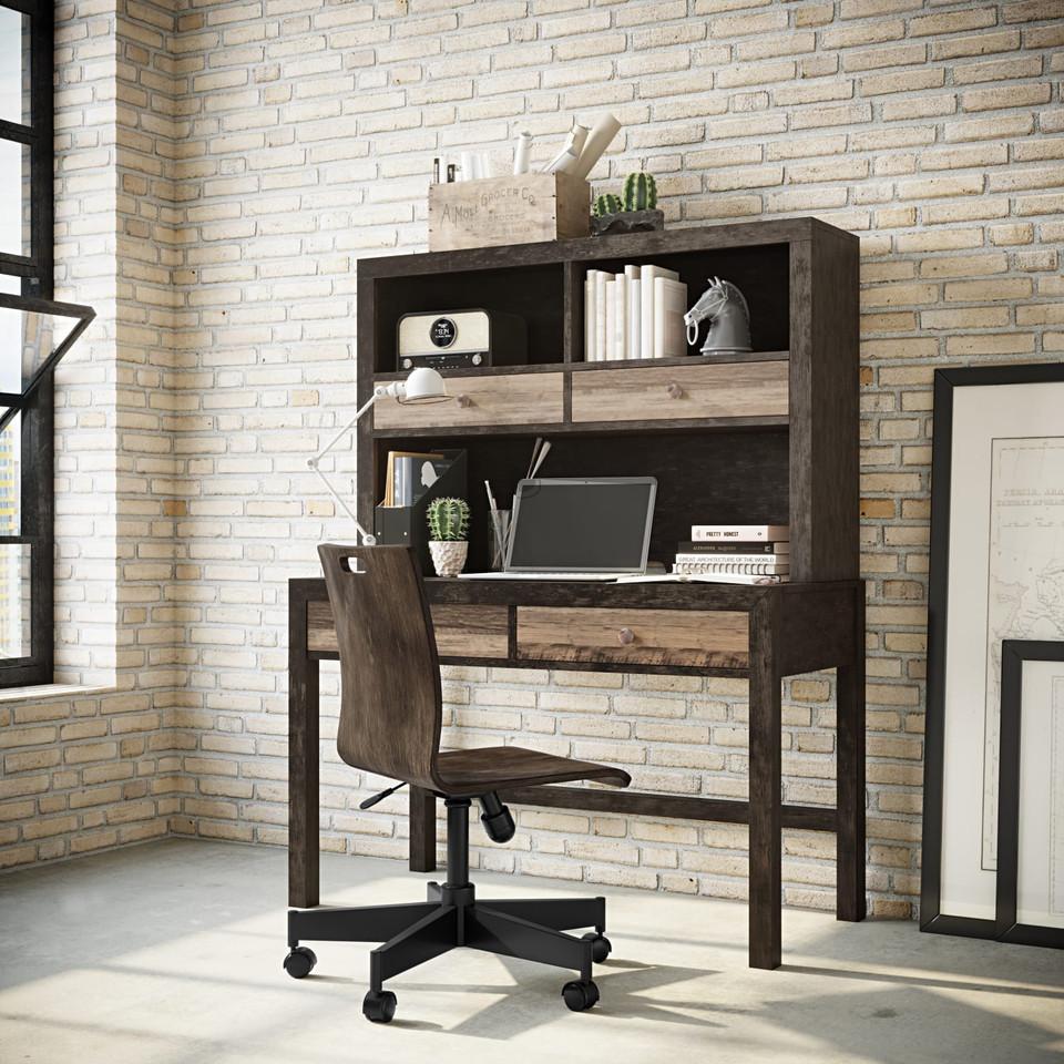 Benches & Vanities |  Frontier Collection 3pc Desk Brown Bedroom Furniture Benches & Vanities