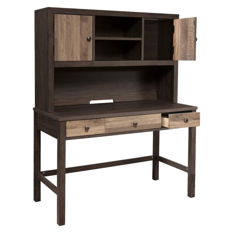 Benches & Vanities |  Frontier Collection 3pc Desk Brown Bedroom Furniture Benches & Vanities