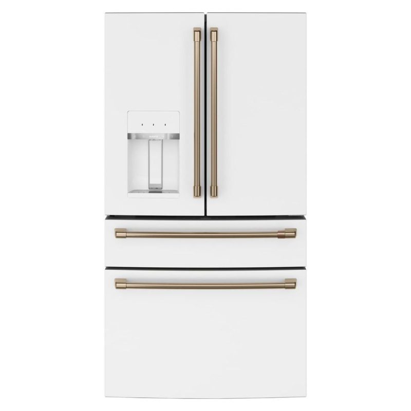 Bottom-Freezer Refrigerators |  Cafe 27.8 cu. ft. Smart 4-Door French Door Refrigerator in Matte White, Fingerprint Resistant and ENERGY STAR – CVE28DP4NW2 White Bottom-Freezer Refrigerators Bottom-Freezer Refrigerators