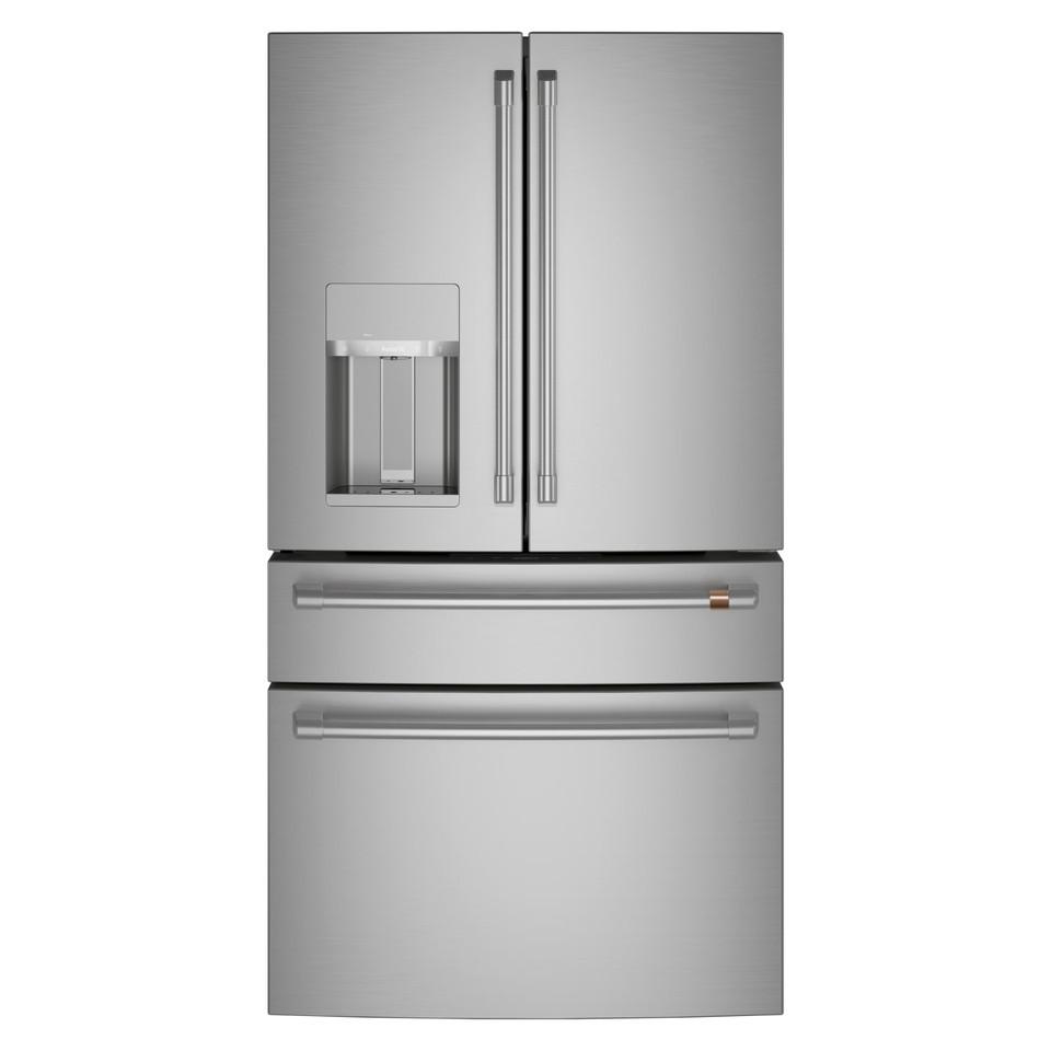 Bottom-Freezer Refrigerators |  Cafe 27.8 cu. ft. Smart 4-Door French Door Refrigerator in Stainless Steel, ENERGY STAR – CVE28DP2NS1 Stainless Steel Refrigerators Bottom-Freezer Refrigerators