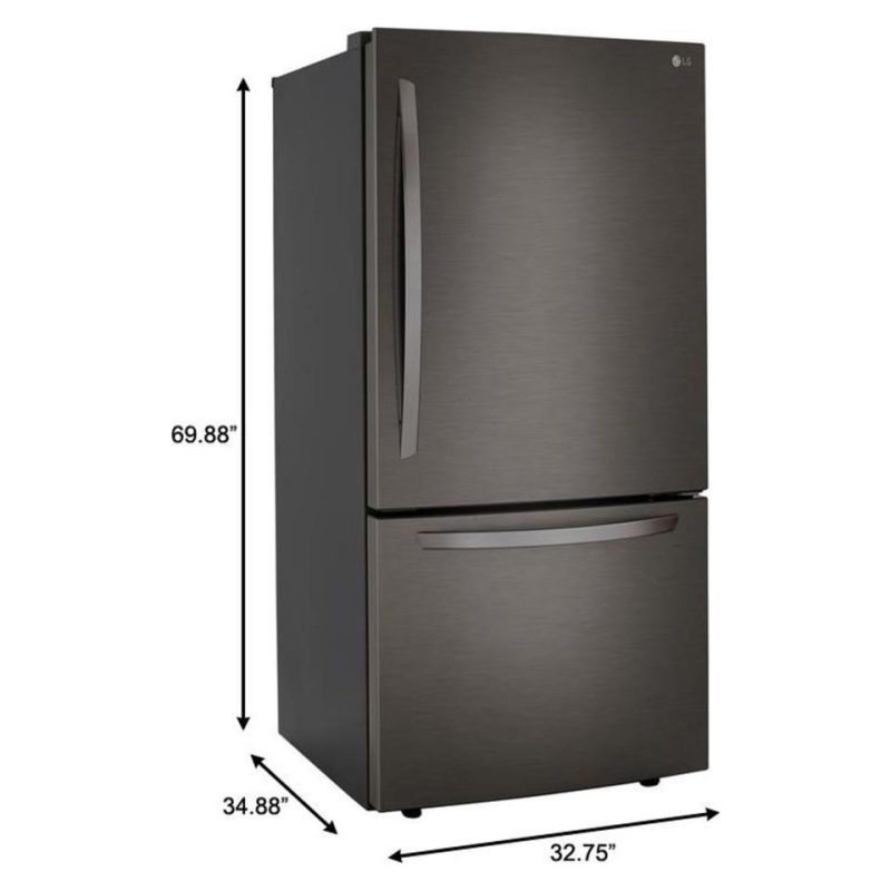 Bottom-Freezer Refrigerators |  LG 26 cu. ft. Bottom Freezer Refrigerator – LRDCS2603D Black Bottom-Freezer Refrigerators Black