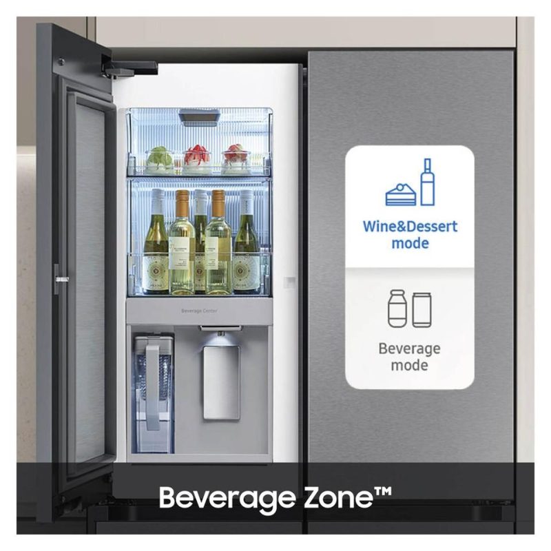 Bottom-Freezer Refrigerators |  Samsung Bespoke 4-Door Flex™ Refrigerator 29 cu. ft. in Stainless Steel with Beverage Zone™ and Auto Open Door –  RF29DB9700QL Stainless Steel Bottom-Freezer Refrigerators Bottom-Freezer Refrigerators