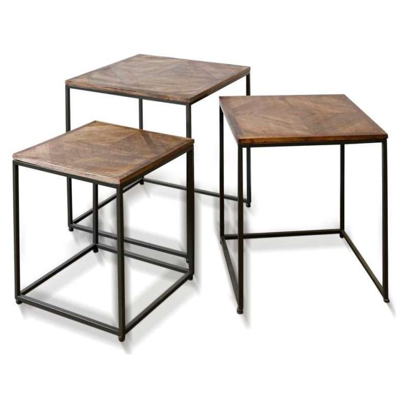 Coffee & End Tables |  Albury Wooden Nesting Tables Brown Coffee & End Tables Brown