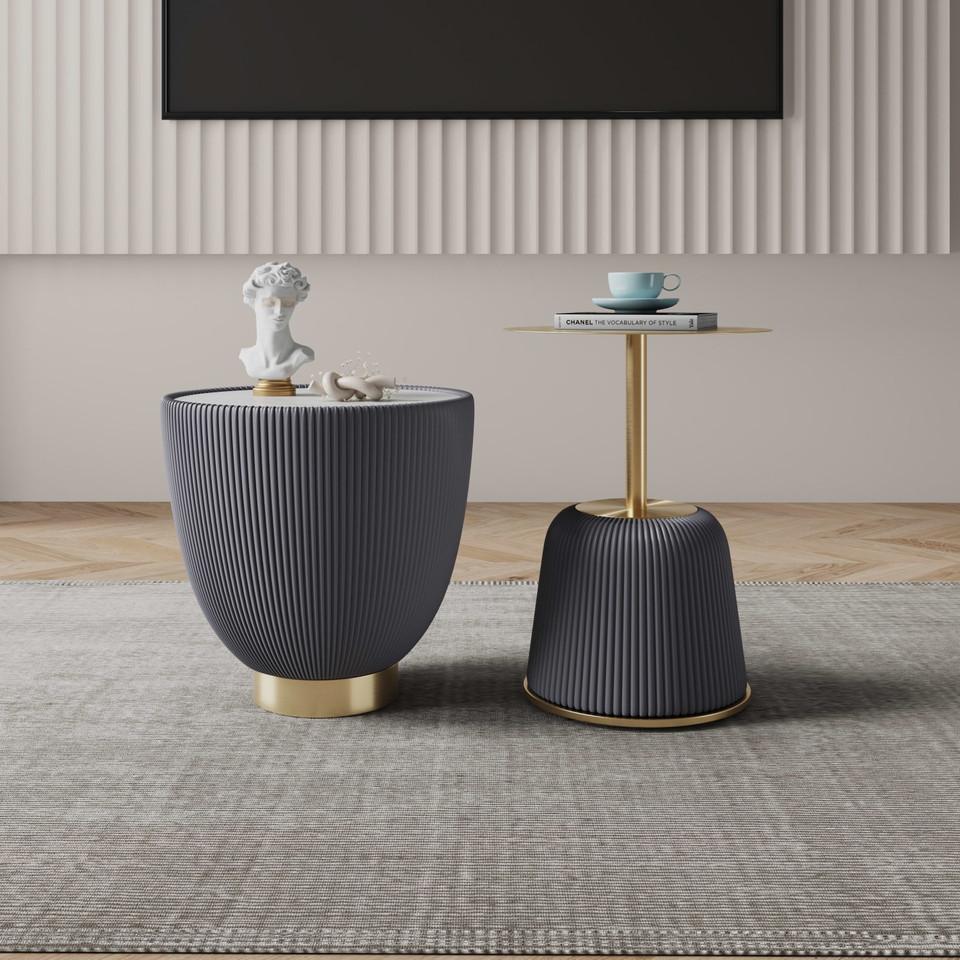 Coffee & End Tables |  Anderson End Table 1.0 and End Table 2.0 in Gray – Set of 2 Gray Coffee & End Tables Coffee & End Tables