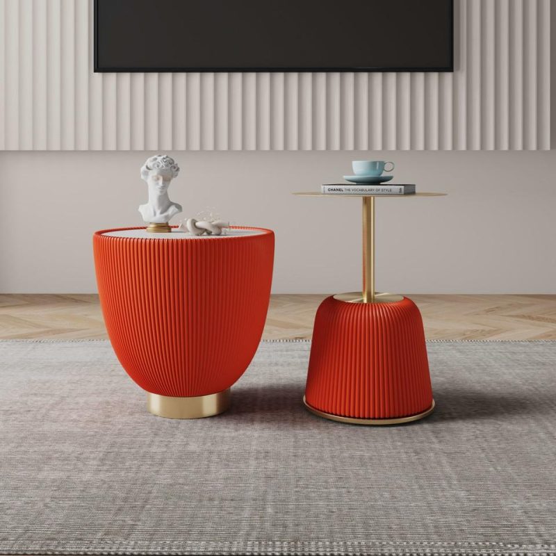 Coffee & End Tables |  Anderson End Table 1.0 and End Table 2.0 in Orange – Set of 2 Orange Coffee & End Tables Coffee & End Tables