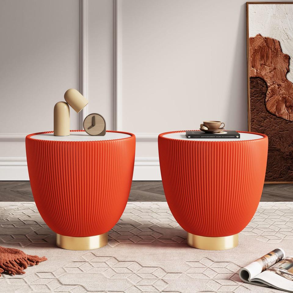 Coffee & End Tables |  Anderson End Table 2.0 in Orange – Set of 2 Orange Coffee & End Tables Coffee & End Tables