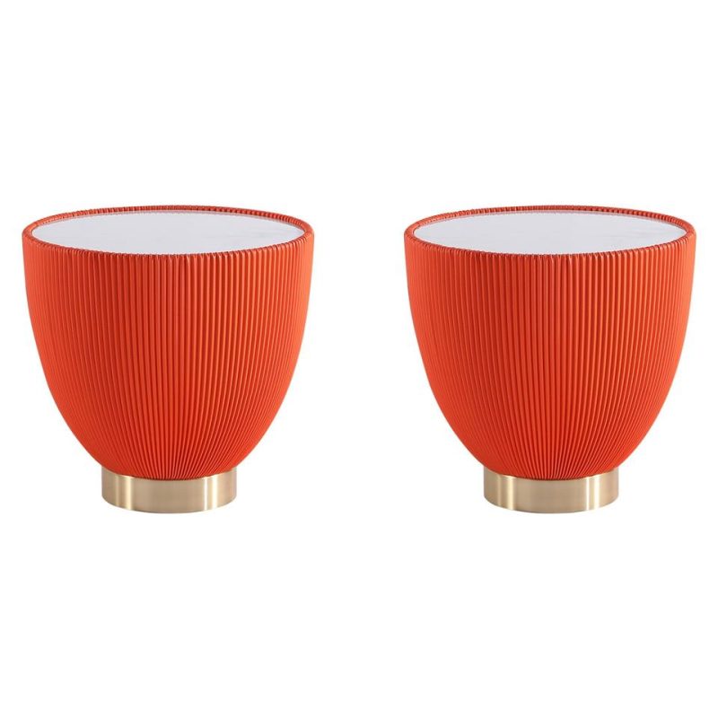 Coffee & End Tables |  Anderson End Table 2.0 in Orange – Set of 2 Orange Coffee & End Tables Coffee & End Tables