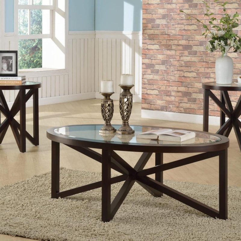 Coffee & End Tables |  Ashford II Occasional Tables – Cocktail Table & 2 End Tables Brown Coffee & End Tables Brown