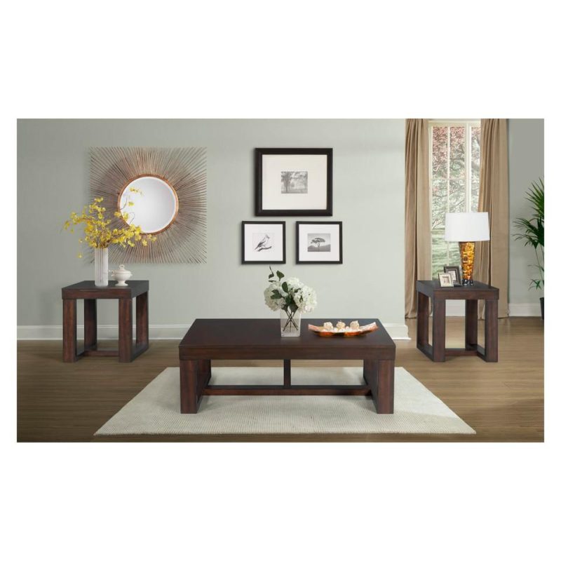 Coffee & End Tables |  Cedar Creek 3Pc Occasional Set Brown Coffee & End Tables Brown