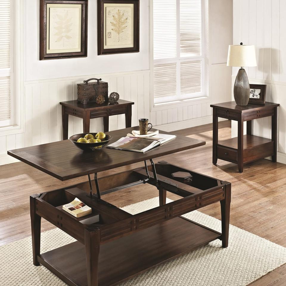 Coffee & End Tables |  Crestline Table Set Brown Coffee & End Tables Brown