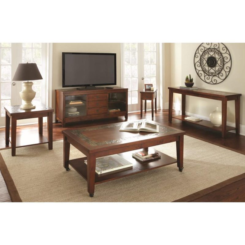 Coffee & End Tables |  Davenport Slate End Table Brown Coffee & End Tables Brown