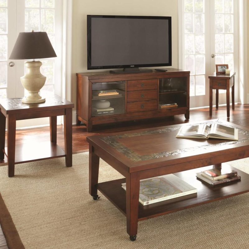 Coffee & End Tables |  Davenport Table Set Brown Coffee & End Tables Brown