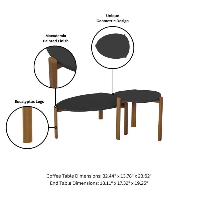 Coffee & End Tables |  Gales End Table and Coffee Table  in Black Black Coffee & End Tables Black