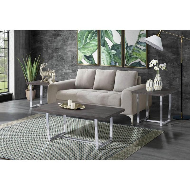 Coffee & End Tables |  Nadia 3 Pack Occasional Tables Gray Coffee & End Tables Coffee & End Tables