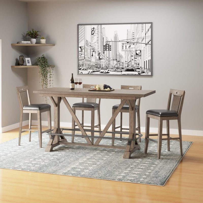 Dining Tables |  Breckenridge Trestle Bar Table Brown Dining Room Furniture Brown