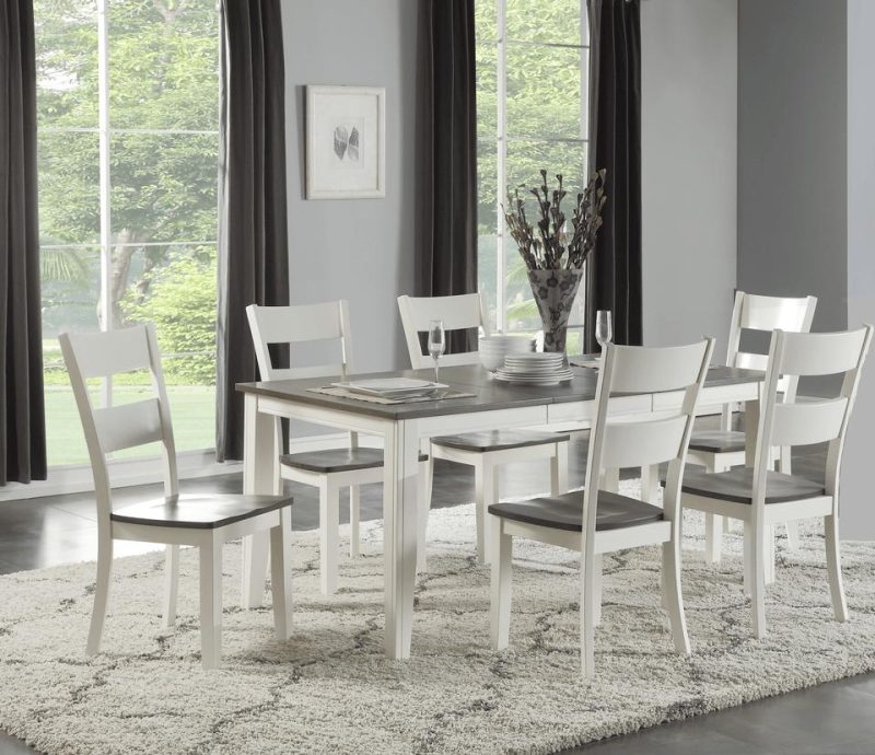 Dining Tables |  Triad White & Gray Dining Table White Dining Room Furniture Dining Tables