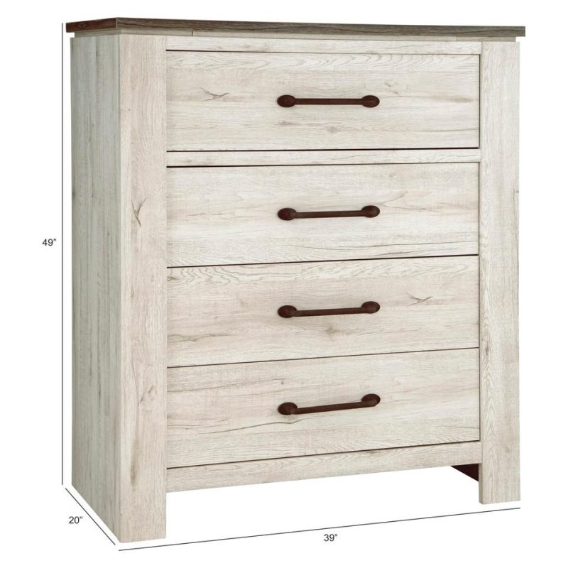 Dressers and Chests |  Adorna White 4 Drawer Chest White Bedroom Furniture Dressers & Chests