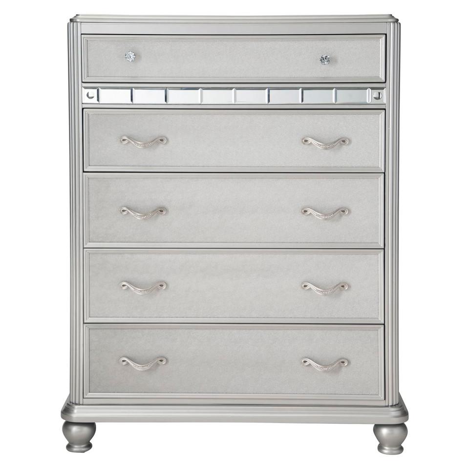 Dressers and Chests |  Gia Collection Platinum Chest Gray Bedroom Furniture Dressers & Chests