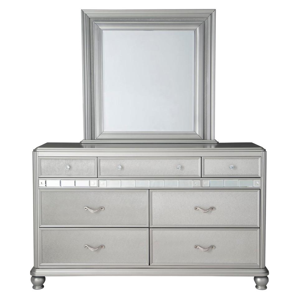 Dressers and Chests |  Gia Collection Platinum Dresser Gray Bedroom Furniture Dressers & Chests