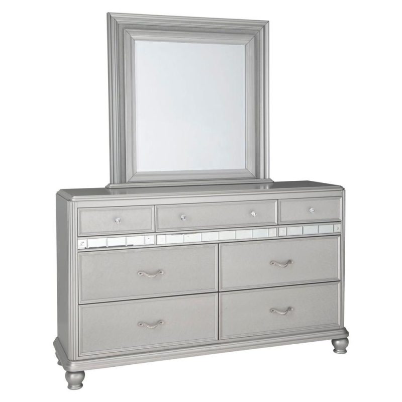 Dressers and Chests |  Gia Collection Platinum Dresser Gray Bedroom Furniture Dressers & Chests