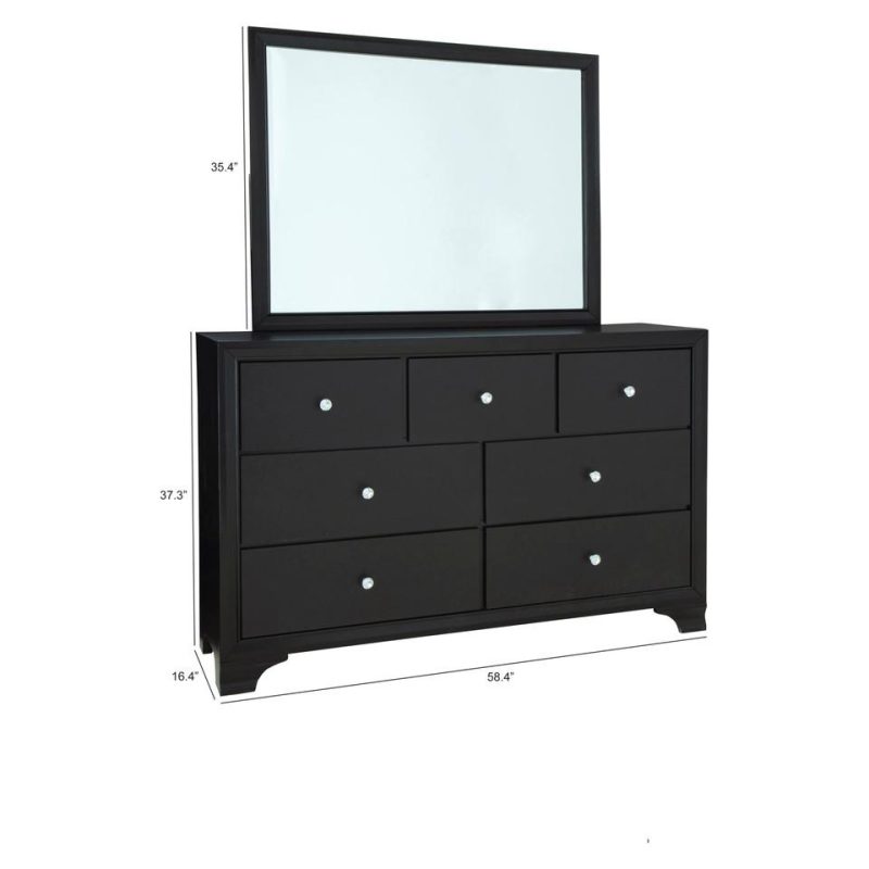 Dressers and Chests |  Sasha Collection Dresser Black Bedroom Furniture Black