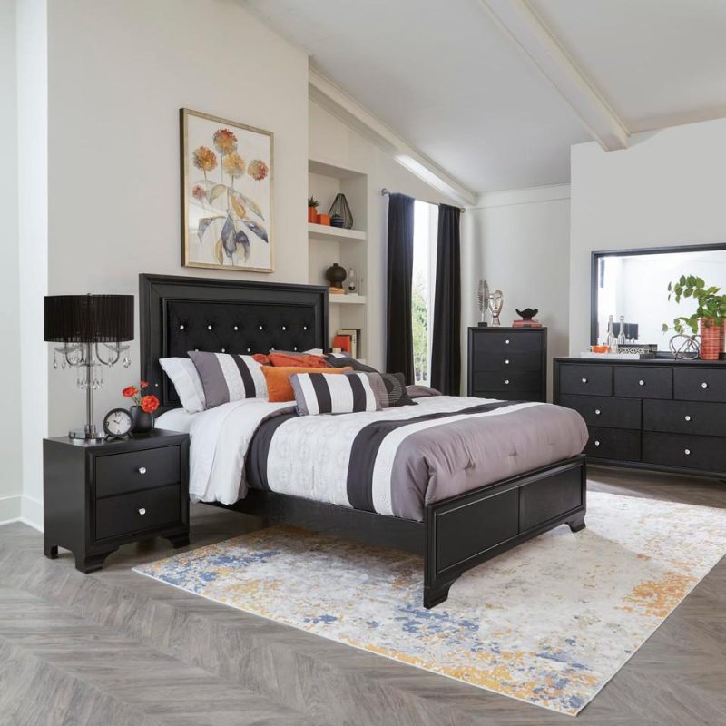 Dressers and Chests |  Sasha Collection Dresser Black Bedroom Furniture Black