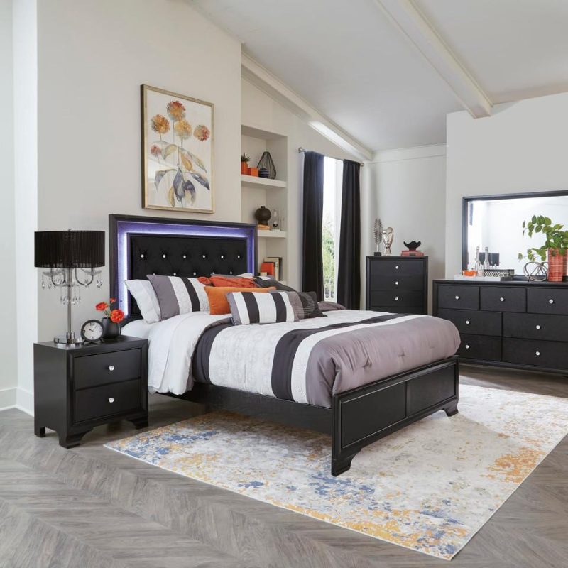 Dressers and Chests |  Sasha Collection Dresser Black Bedroom Furniture Black