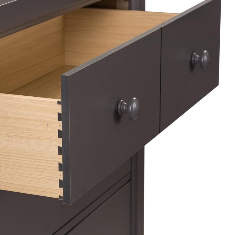 Dressers and Chests |  Sienna Gray 5 Drawer Chest Gray Bedroom Furniture Dressers & Chests