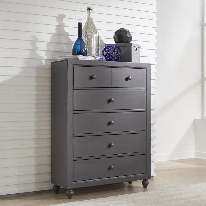 Dressers and Chests |  Sienna Gray 5 Drawer Chest Gray Bedroom Furniture Dressers & Chests