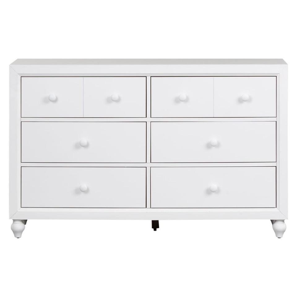 Dressers and Chests |  Sienna White 6 Drawer Dresser White Bedroom Furniture Dressers & Chests