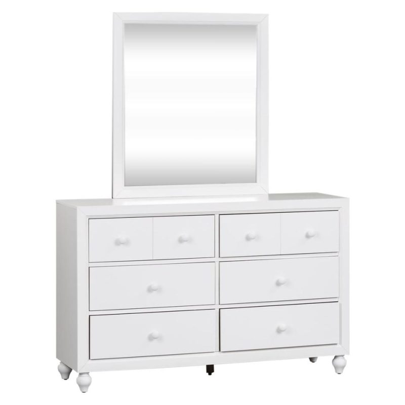 Dressers and Chests |  Sienna White 6 Drawer Dresser White Bedroom Furniture Dressers & Chests