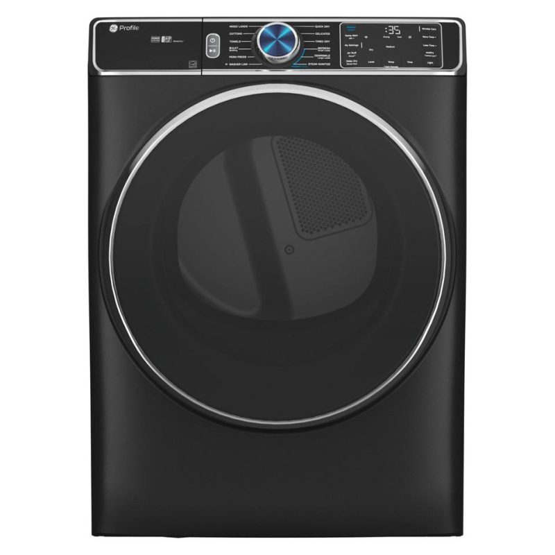 Electric Dryers |  GE Profile 7.8 cu. ft. Capacity Smart Front Load Electric Dryer with Steam and Sanitize Cycle – PFD95ESPTDS Black Electric Dryers Black