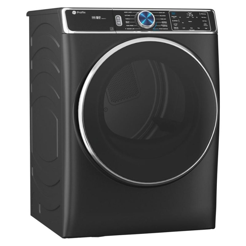 Electric Dryers |  GE Profile 7.8 cu. ft. Capacity Smart Front Load Electric Dryer with Steam and Sanitize Cycle – PFD95ESPTDS Black Electric Dryers Black