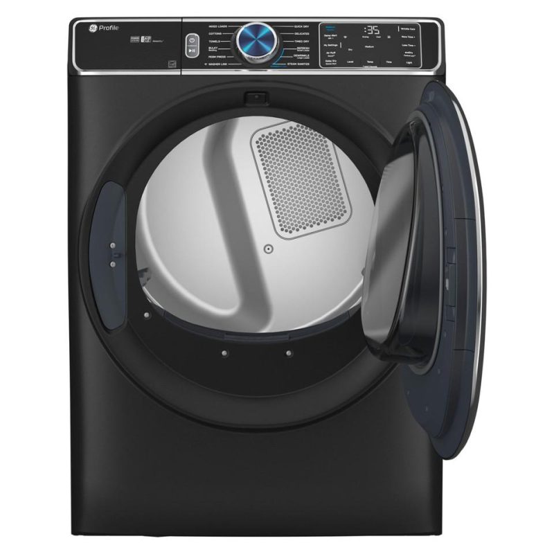 Electric Dryers |  GE Profile 7.8 cu. ft. Capacity Smart Front Load Electric Dryer with Steam and Sanitize Cycle – PFD95ESPTDS Black Electric Dryers Black