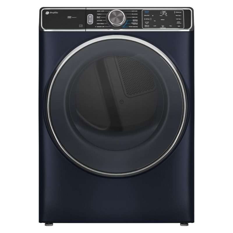 Electric Dryers |  GE Profile™ 7.8 cu. ft. Capacity Smart Front Load Electric Dryer with Steam and Sanitize Cycle PFD87ESPVRS Blue Electric Dryers Blue