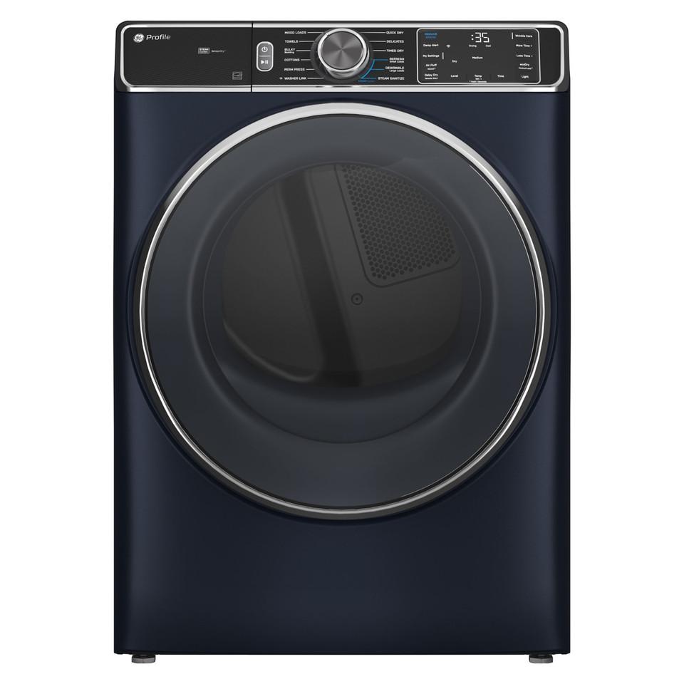 Electric Dryers |  GE Profile™ 7.8 cu. ft. Capacity Smart Front Load Electric Dryer with Steam and Sanitize Cycle PFD87ESPVRS Blue Electric Dryers Blue