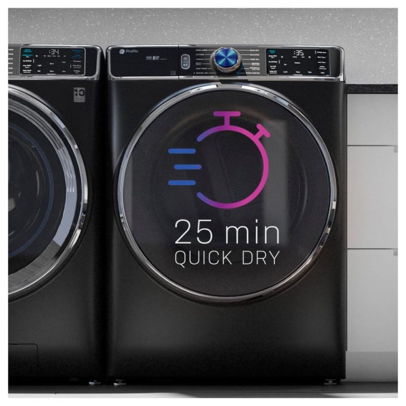 Electric Dryers |  GE Profile™ 7.8 cu. ft. Capacity Smart Front Load Electric Dryer with Steam and Sanitize Cycle PFD87ESPVRS Blue Electric Dryers Blue