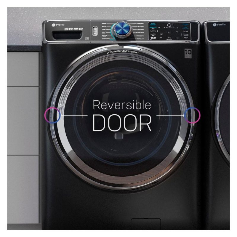 Electric Dryers |  GE Profile™ 7.8 cu. ft. Capacity Smart Front Load Electric Dryer with Steam and Sanitize Cycle PFD87ESPVRS Blue Electric Dryers Blue