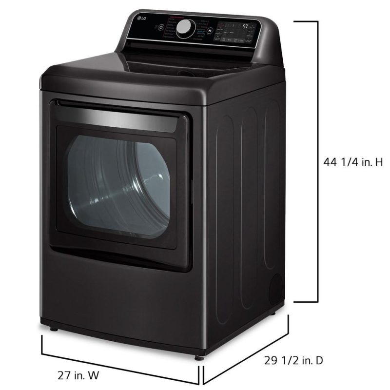 Electric Dryers |  LG 7.3 cu. ft. Smart Wi-Fi Enabled Electric Dryer with TurboSteam™ – DLEX7900BE Black Electric Dryers Black