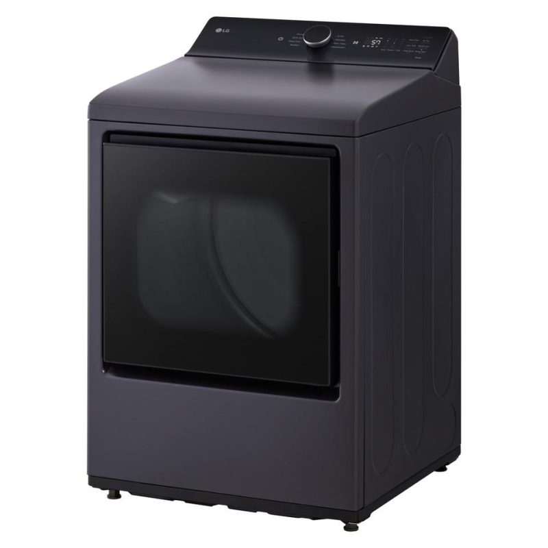 Electric Dryers |  LG 7.3 cu. ft. Ultra Large Capacity Rear Control Electric Dryer with LG EasyLoad™ Door and AI Sensing – DLE8400BE Black Electric Dryers Black