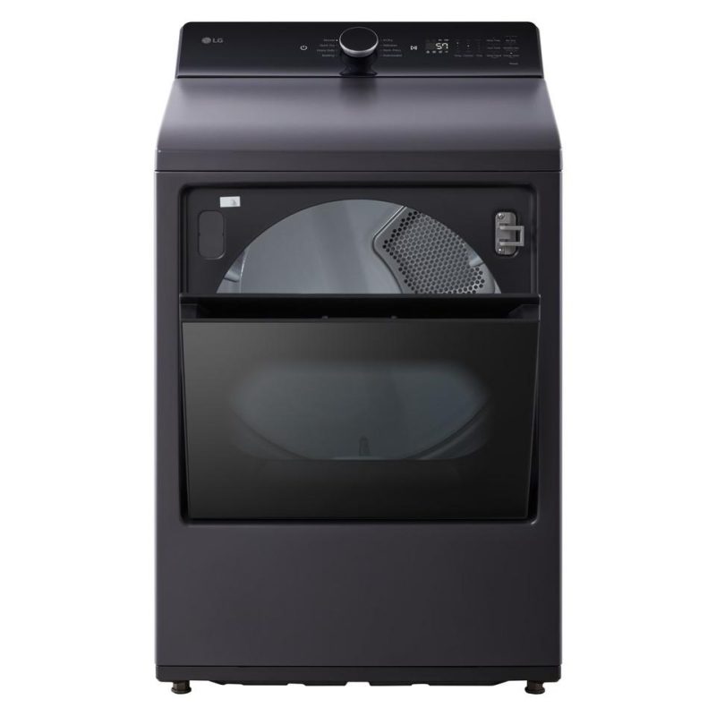 Electric Dryers |  LG 7.3 cu. ft. Ultra Large Capacity Rear Control Electric Dryer with LG EasyLoad™ Door and AI Sensing – DLE8400BE Black Electric Dryers Black